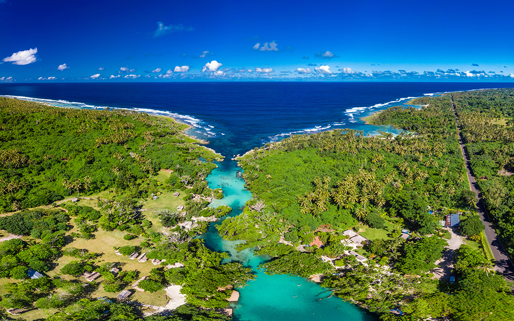 Vanuatu investment citizenship - An aerial picture of the grassy plateau of Vanuatu.