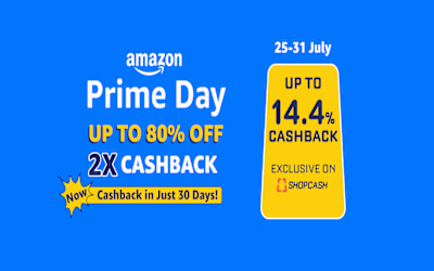 14.4% Cashback on Amazon Prime Day through ShopCash